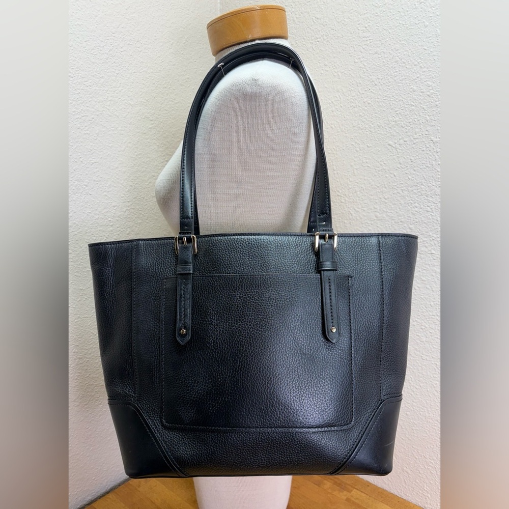 Michael Kors Black Pebbled Leather Bedford Medium Pocket Tote Bag - Picture 5 of 13